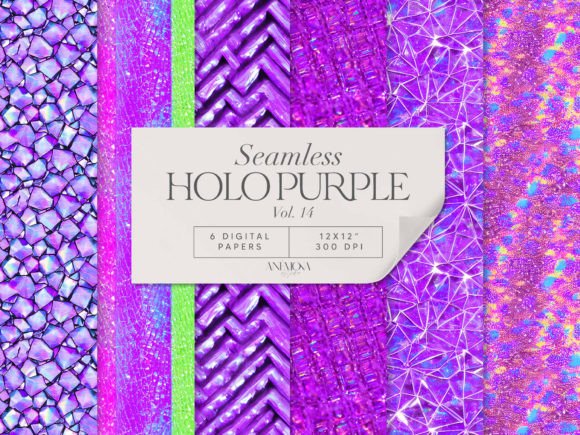 Download Purple Holographic Digital Paper Seamles - Holo Collection