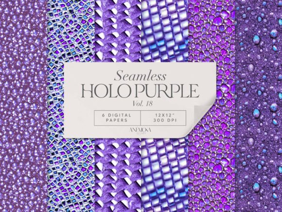 Download Purple Holographic Digital Paper Seamles - Holo Collection