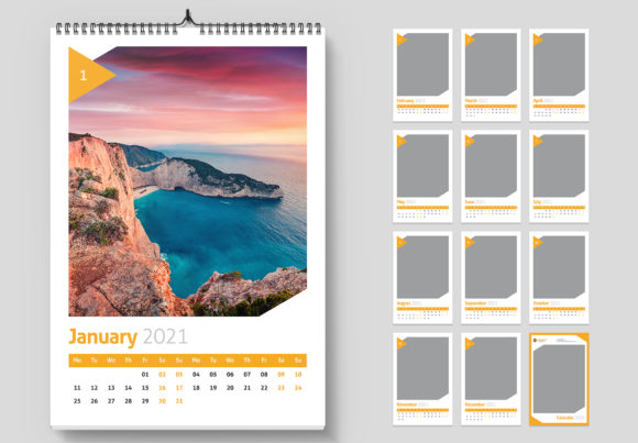 Download Wall Calendar 2021 Creative Template - Creative Collection