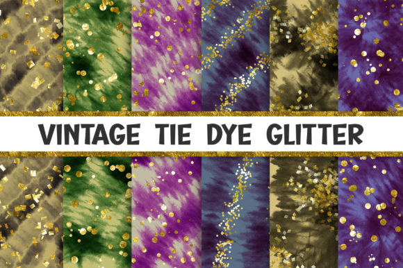 Download Vintage Tie Dye Glitter Background Set - Vintage Collection