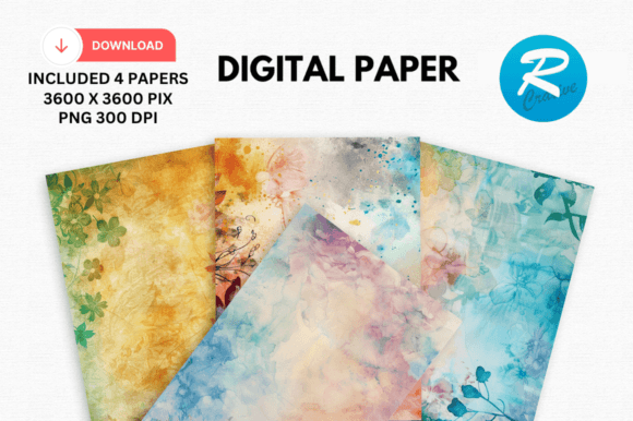Download Watercolor Bohemian Digital Paper Patter - Premium Bundle