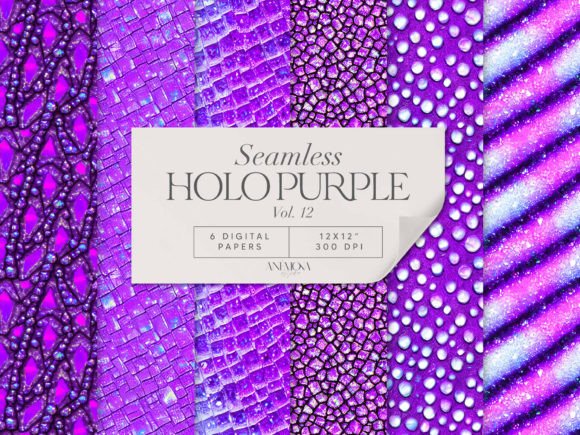 Download Purple Holographic Digital Paper Seamles - Holo Collection