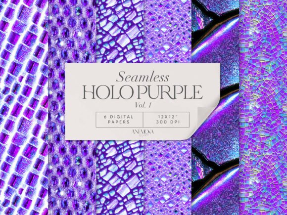 Download Purple Holographic Digital Paper Seamles - Holo Collection