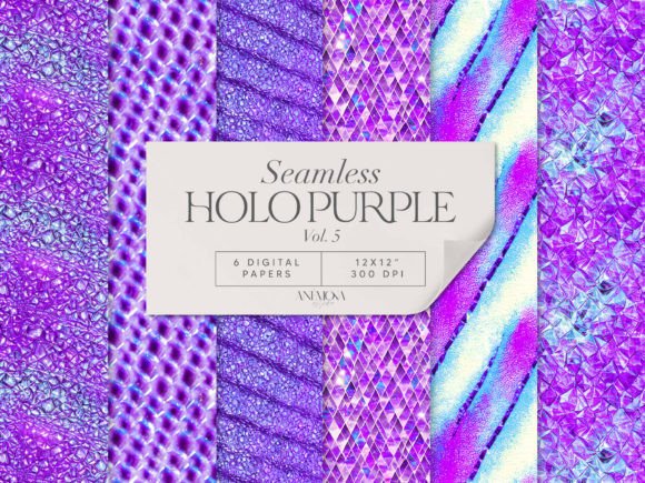 Download Purple Holographic Digital Paper Seamles - Holo Collection