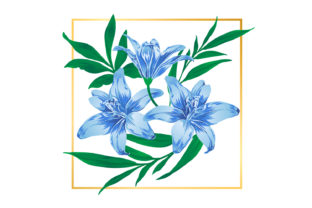 Download Vintage Blue Floral Flower Illustrations - Vintage Collection