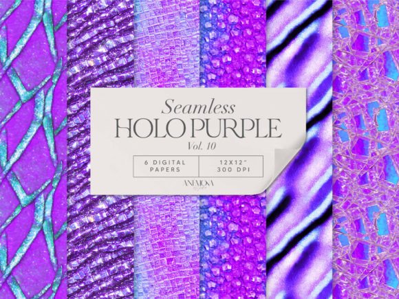 Download Purple Holographic Digital Paper Seamles - Holo Collection