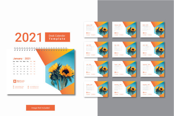 Download Desk Calendar  2021 Creative Template - Creative Collection