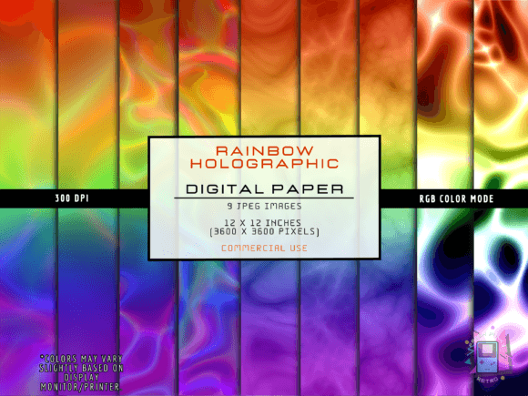 Download Rainbow Holographic Digital Paper - Holo Collection