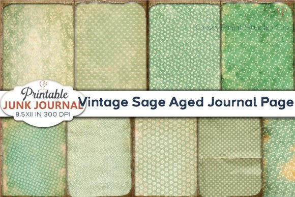 Download Vintage Sage Aged Journal Page Junk Jour - Vintage Collection