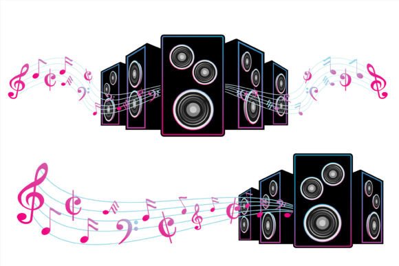 Download Sound Speaker with Pentagram Sound Waves - Premium Resources
