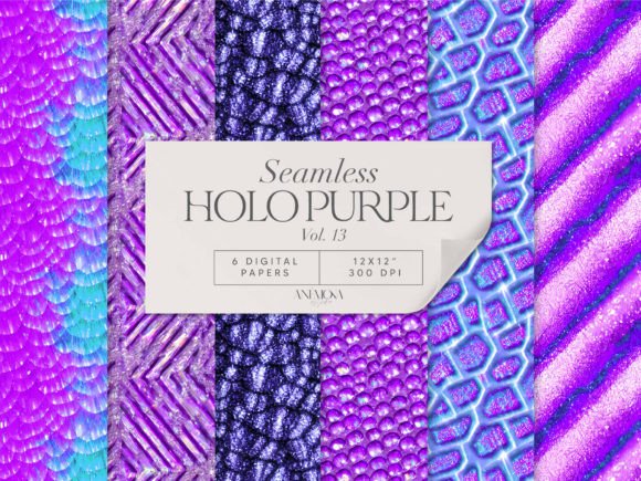 Download Purple Holographic Digital Paper Seamles - Holo Collection