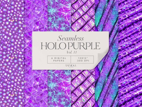 Download Purple Holographic Digital Paper Seamles - Holo Collection