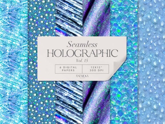 Download Blue Holographic Digital Paper Seamless - Holo Collection