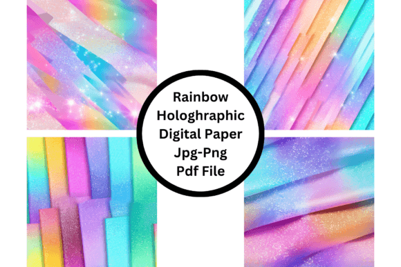 Download Rainbow Holographic Digital Paper - Holo Collection